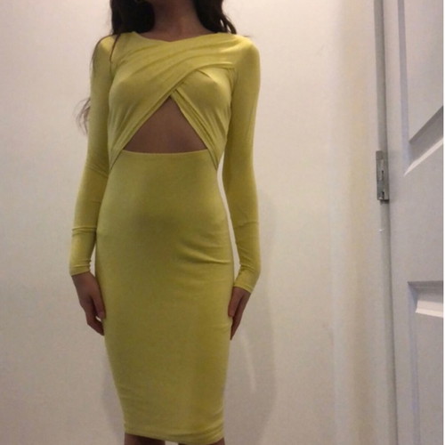Women's elastic midi dress River Island used, yellow, size 42