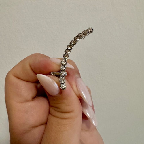 Ear cuff silver with star and clip fastening, new