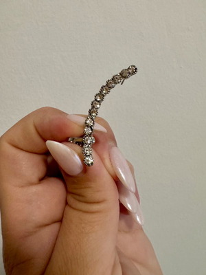 Ear cuff silver with star and clip fastening, new