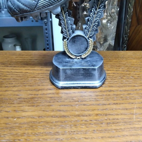 Tabletop Football Trophy Shoe silver with gold details like new