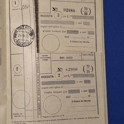 Aegean Rare Italian Postal Savings Booklet Rhodes 1920 used
