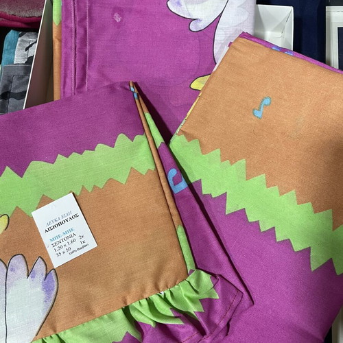 Baby cotton bed sheet set with pillowcase