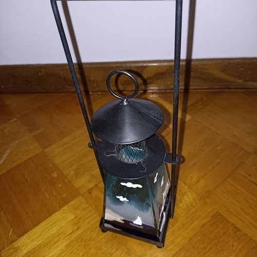 Metal candle holder black like new