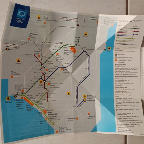 Athens 2004 Olympic Games map used, official transportation
