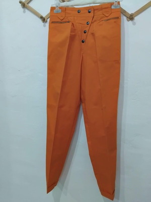 Gabardine pants new, orange, size 38, 100% cotton