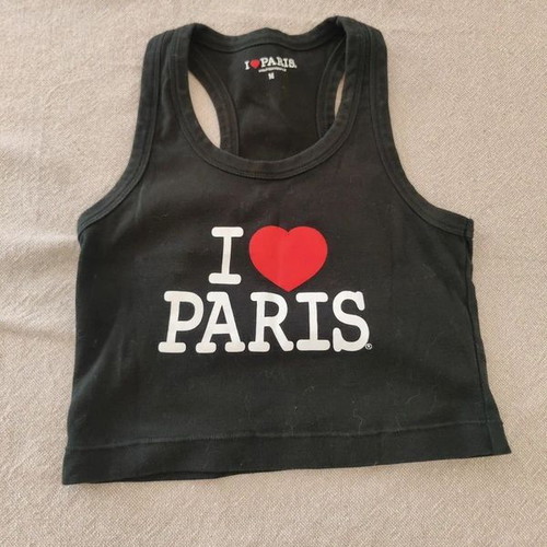 Black I Love Paris T-shirt like new, size S