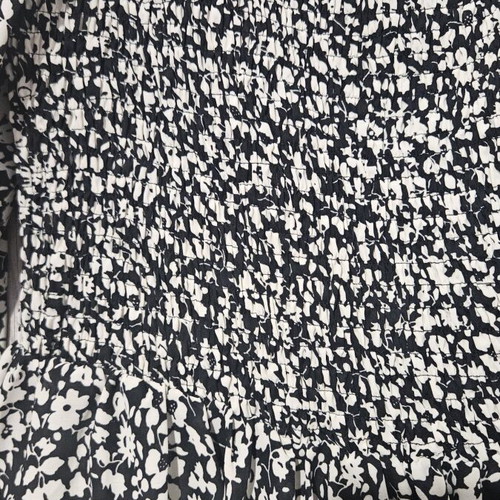 Spring floral dress like new, airy fabric, black and white, size L