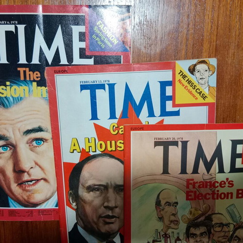 Time Europe magazines used, 3 issues February 1978