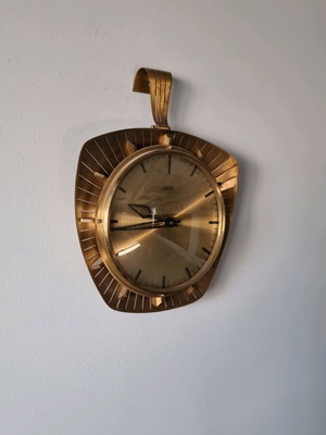 Vintage Kienzle brass wall clock Hollywood Regency style 1950 like new