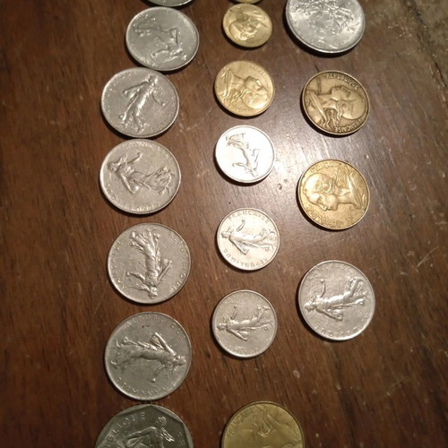 French coins used, lot of 18 pieces