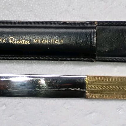 Richter vintage paper cutter used with gold-plated handle 24cm