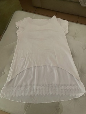Λευκή μπλούζα RB Collecta Privée με δαντέλα και print γυαλιών μεταχειρισμένη, M/L