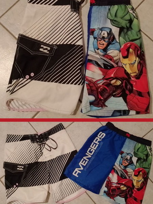 Avengers Marvel and Billabong Boys' Swim Shorts like new, pack of 2