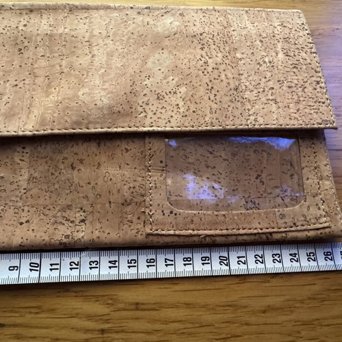 Natural cork clutch and document holder from Portugal