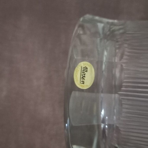 Moser crystal water jug with gold leaf, new