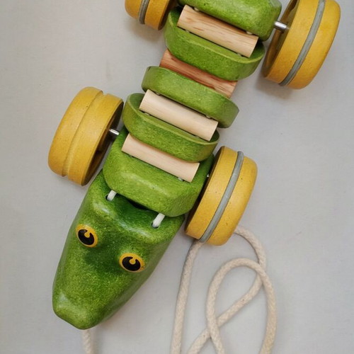 Plan Toys pull-along crocodile toy like new