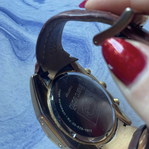 Marc Ecko leather watch used, brown - burgundy
