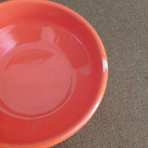 Vintage ceramic serving set 5 pieces coral retro 70s used