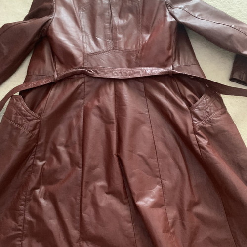 Leather coat ceramic color genuine leather, size 13/14 (S/M)