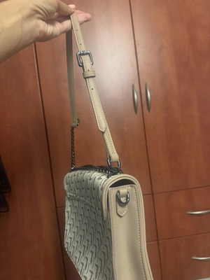 Shoulder bag, beige, large capacity