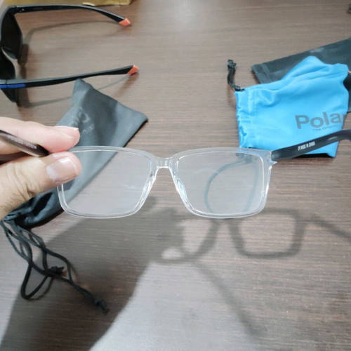 Transparent presbyopia glasses new with red details