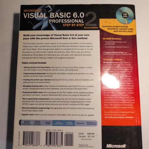 Microsoft Visual Basic 6.0 professional book used with CD