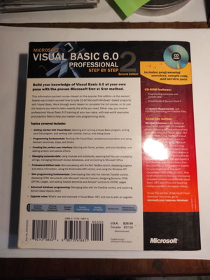 Microsoft Visual Basic 6.0 professional book used with CD