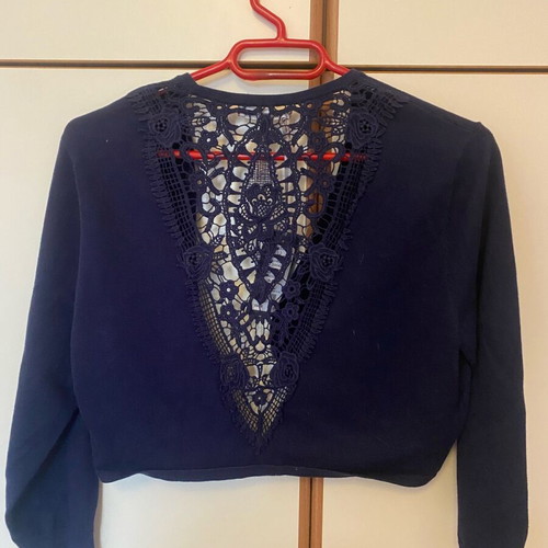 Laura Ashley bolero new, blue with lace detail