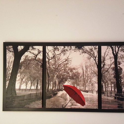 Oil painting used with Anastasiadis Harry signature, Red Umbrella theme