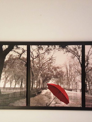 Oil painting used with Anastasiadis Harry signature, Red Umbrella theme