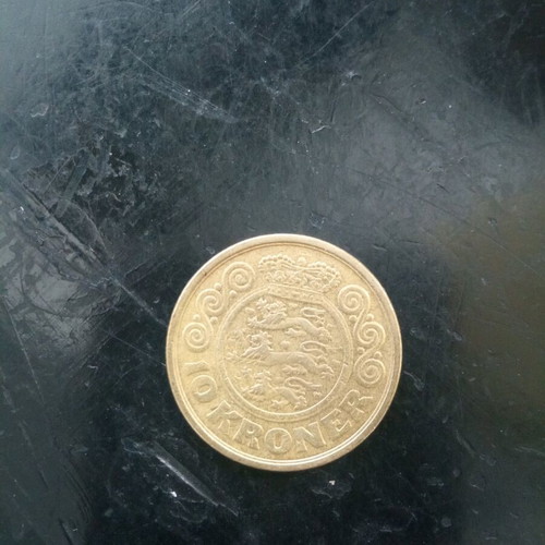 10 Kroner Denmark coin 1989 used