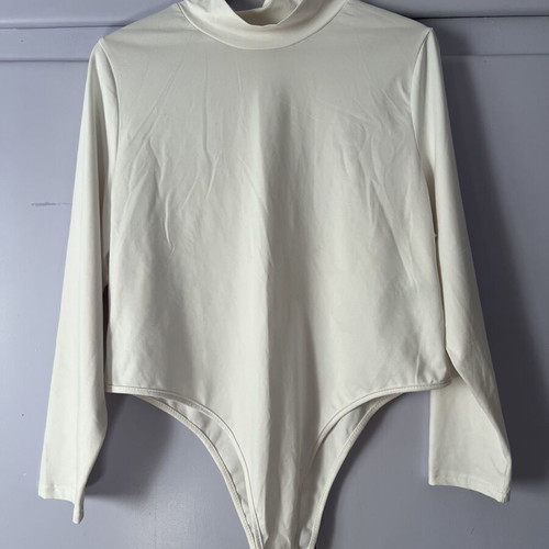Shein Curve women's long-sleeve cream bodysuit 3XL