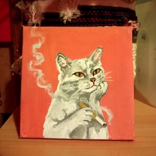 Acrylic painting on canvas, 10x10 cm