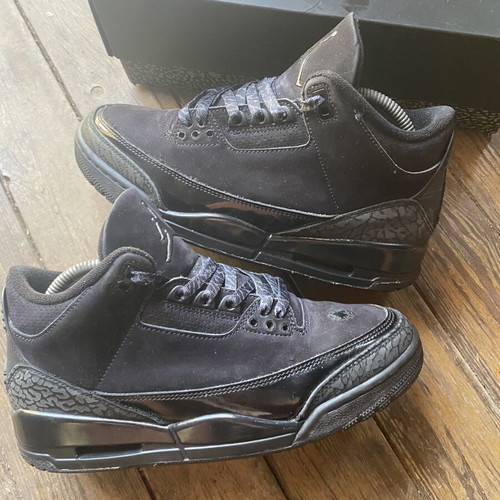Jordan 3 Black Cat sneakers, size 42, original box