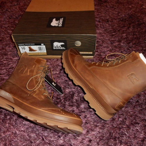 Sorel Madson Wingtip Boot brown casual shoe new, size 43