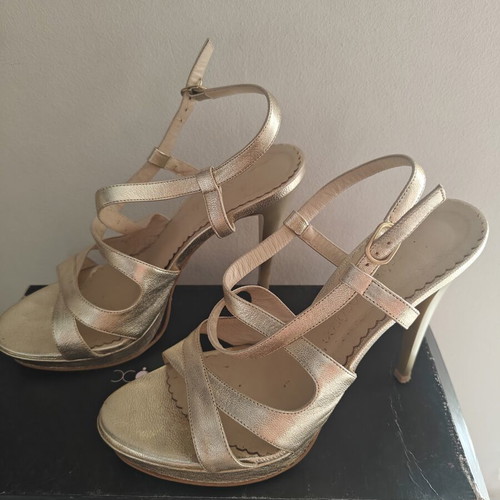 High-heeled sandals "Xaris Kazakos", gold, size 38