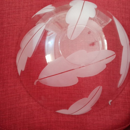 Orrefors Sweden Crystal Bowl Frosted Leaf Discontinued, new