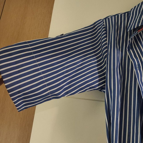 Shirt dress new, striped with floral details