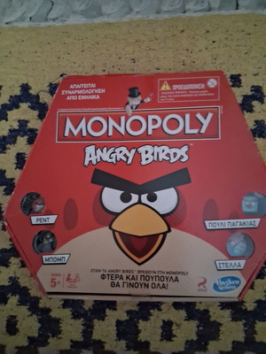 Angry Birds Monopoly board game used, with 4 tokens