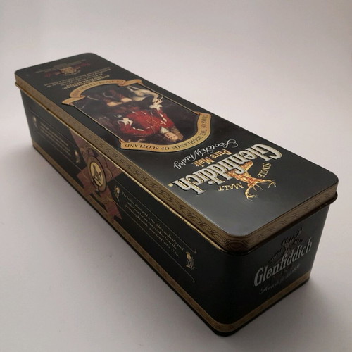 Collectible Glenfiddich Pure Malt metal tin box Clans of the Highlands Clan Sutherland like new