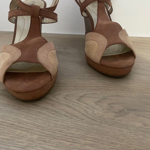 Geox Respira women's leather platform shoes used, size 37