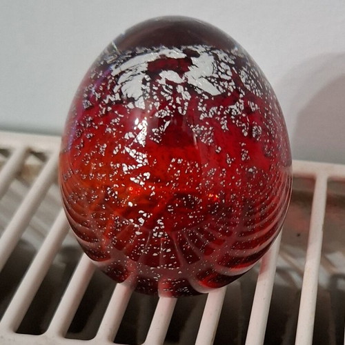Handmade glass Easter egg Millefiori Murano Deco like new