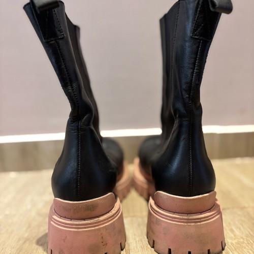 Chelsea Topshop boots used, leather, size 40, black-pink