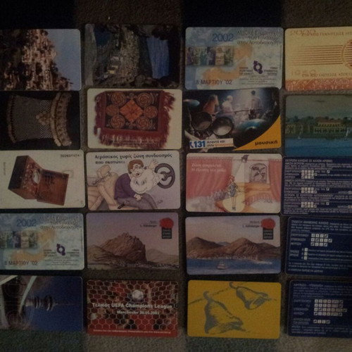 Phone cards used, pack of 20 pieces