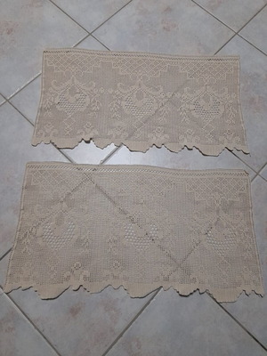 Handmade beige lace set of 2, like new