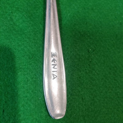 Xenia 1968 soup spoons used, Nissiotis Rostfrei & Afentakis Rostfrei, set of 3