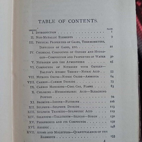 Lessons in Elementary Chemistry used, Inorganic and Organic by Sir Henry E. Roscoe