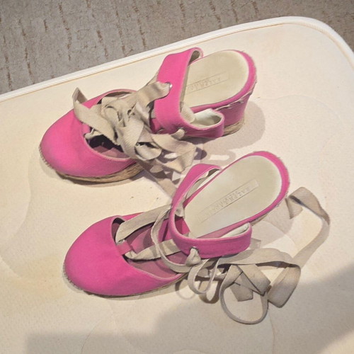 Ralph Lauren pink espadrilles used, size 38, 7 cm heel