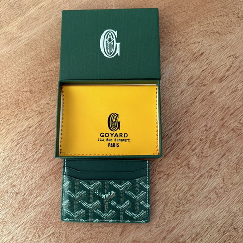 Goyard Card Holder New, White and Green