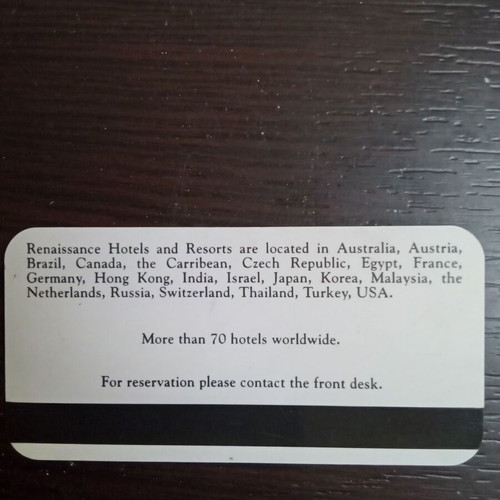 Renaissance Hotel Electronic Plastic Key new